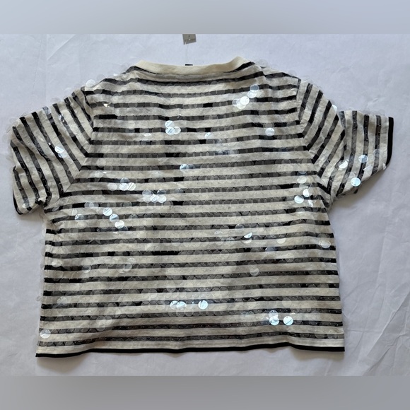 NWT XL JCrew Broken-in jersey striped T-shirt with sequins J.crew - Picture 8 of 10